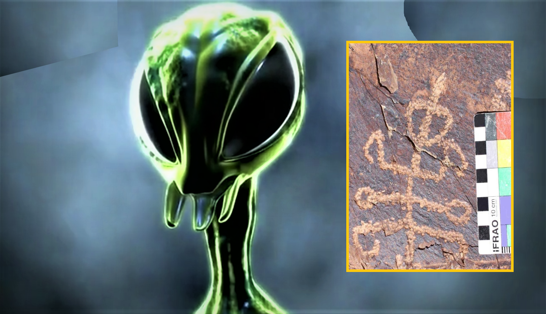 Descubren petroglifo que representa a un ser «mitad hombre mitad mantis»